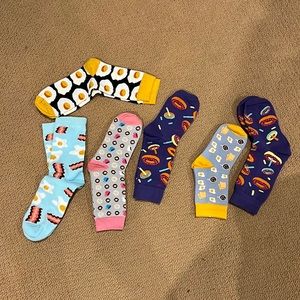 NEW Breakfast Print Socks bundle